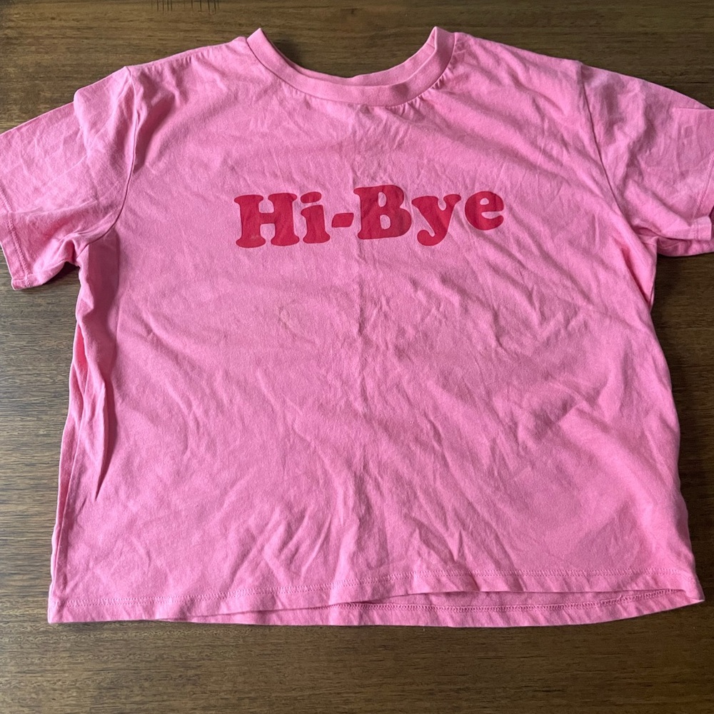 Pink crop t-shirt, great condition small